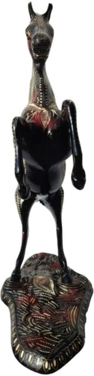 Brass Red and Black Flying Horse Statue - ArtyCraftz.com