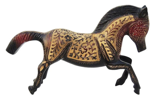 Brass Red and Gold Running Horse - ArtyCraftz.com