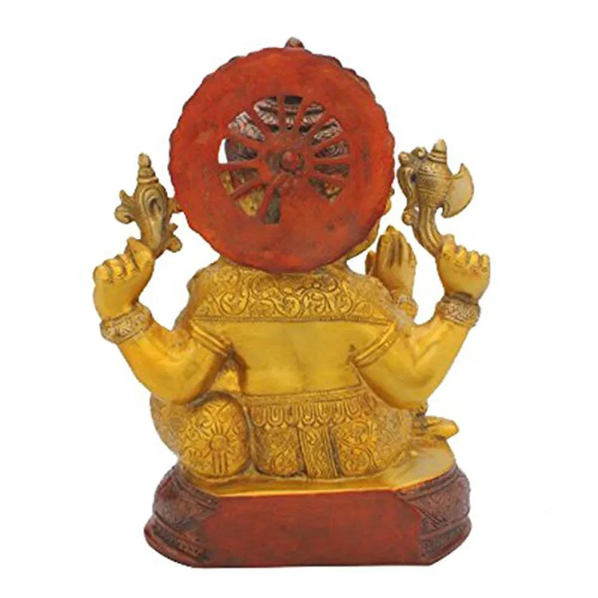 Brass Resting Ganesha Abhaya Hasta with Pillow Statue