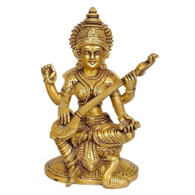 Brass Lakshmi Ganesha Saraswathi with Vahana Statue