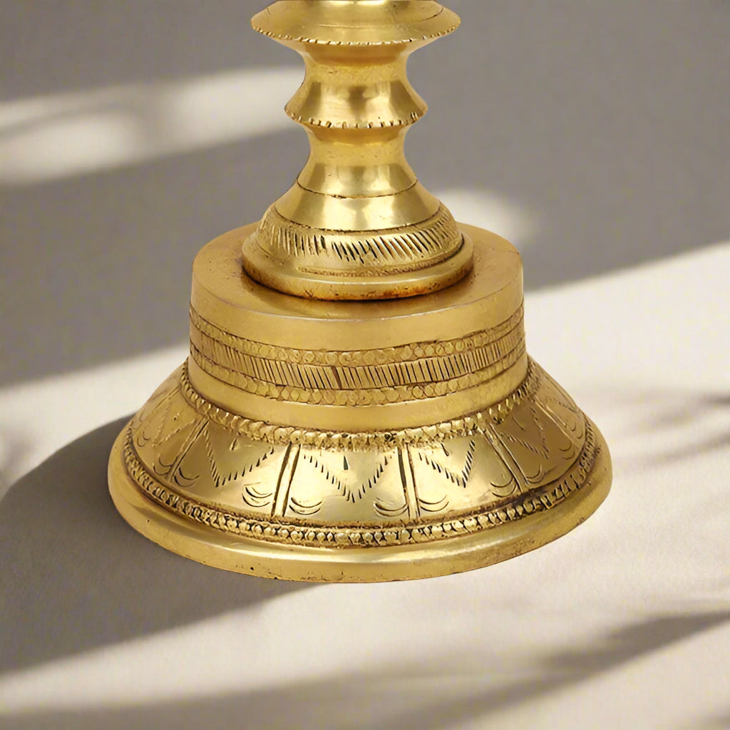 Brass Shankh Chakra Namah Diya-ArtyCraftz.com