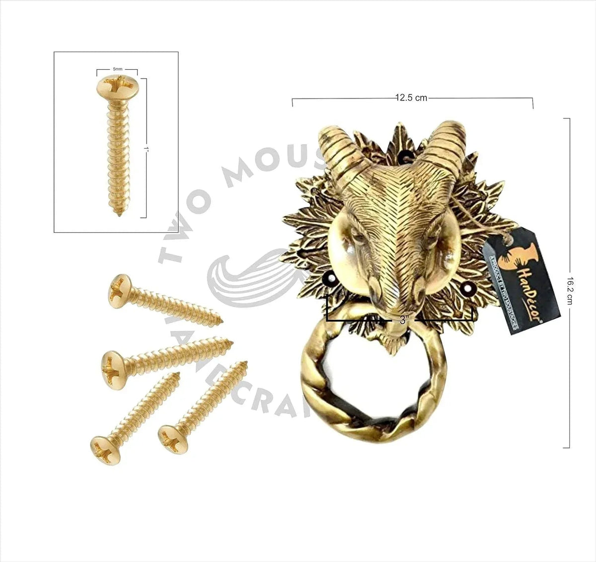 Brass Sheep Head Door Knocker - ArtyCraftz.com