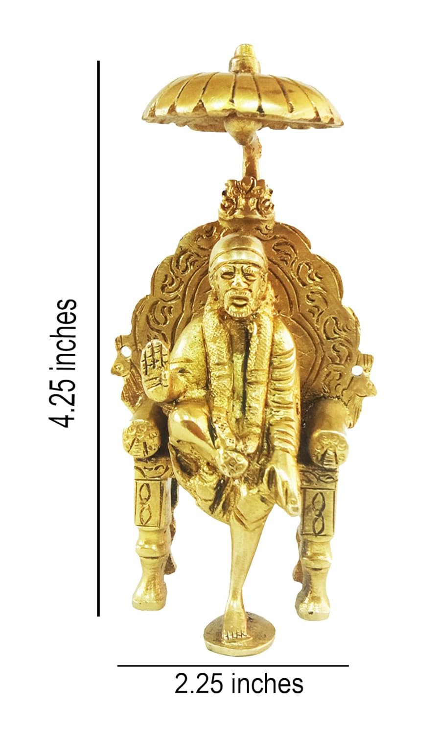 Brass Shirdi Sai Baba in Singhasan-ArtyCraftz.com
