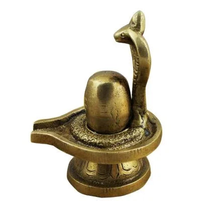 Small Brass Shivling with Cobra 3 Inch Pooja Idol-ArtyCraftz.com