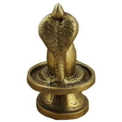 Small Brass Shivling with Cobra 3 Inch Pooja Idol-ArtyCraftz.com