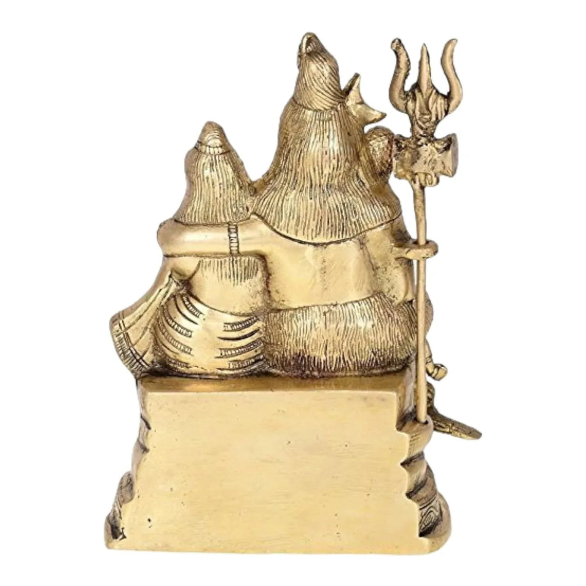 Handcrafted 7.75-inch solid brass Shiv Parivar idol — Lord Shiva, Goddess Parvati, Ganesha and Kartikeya complete divine family seated together with trishul, crescent moon and peacock — ArtyCraftz