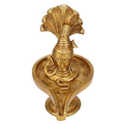 Brass Shivlingam with Sheshnag Statue-ArtyCraftz.com