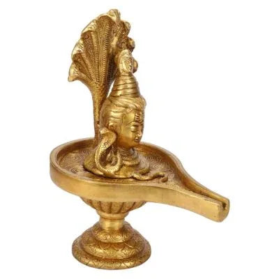 Brass Shivlingam with Sheshnag Statue-ArtyCraftz.com
