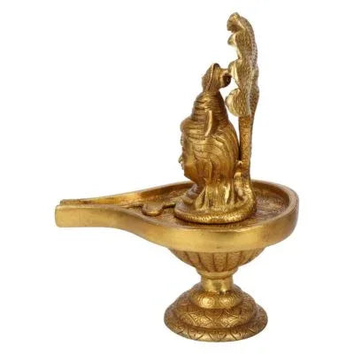 Brass Shivlingam with Sheshnag Statue-ArtyCraftz.com