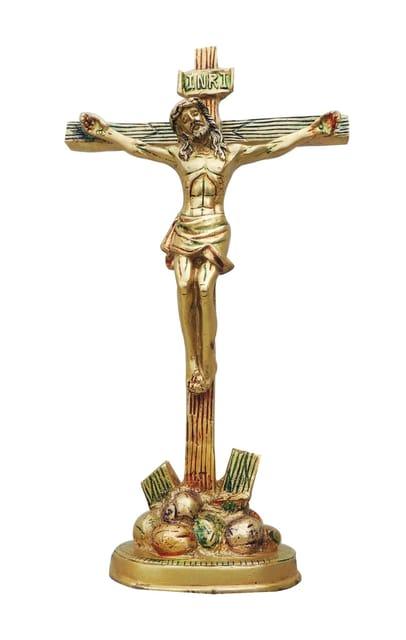 Jesus Christ Crucifix Idol – Antique Finish Tabletop Decor 11.8 Inch-artycraftz.com