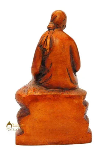 Brass Shridi Sai Baba in Red Statue-ArtyCraft.com