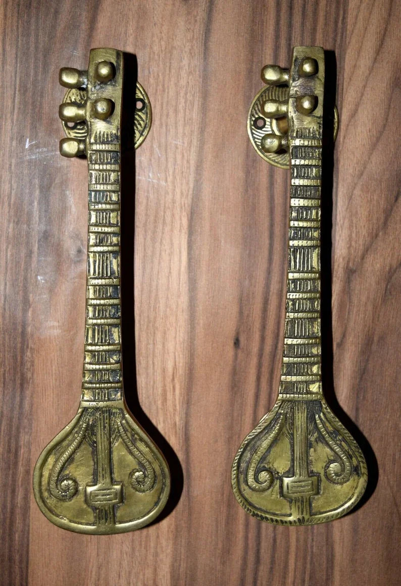 Brass Sitar Shape Door Handle -ArtyCraftz.com