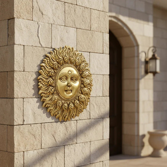 Sun Face Brass Wall Art-ArtyCraftz.com