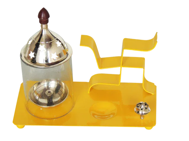 Brass Swastic Chimney Deepak Yellow Color - ArtyCraftz.com