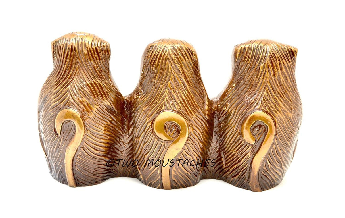 Brass Three Wise Monkeys Showpiece-ArtyCraftz.com