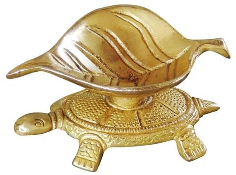 Brass Tortoise with Betal leaf oil Lamp-ArtyCraftz.com