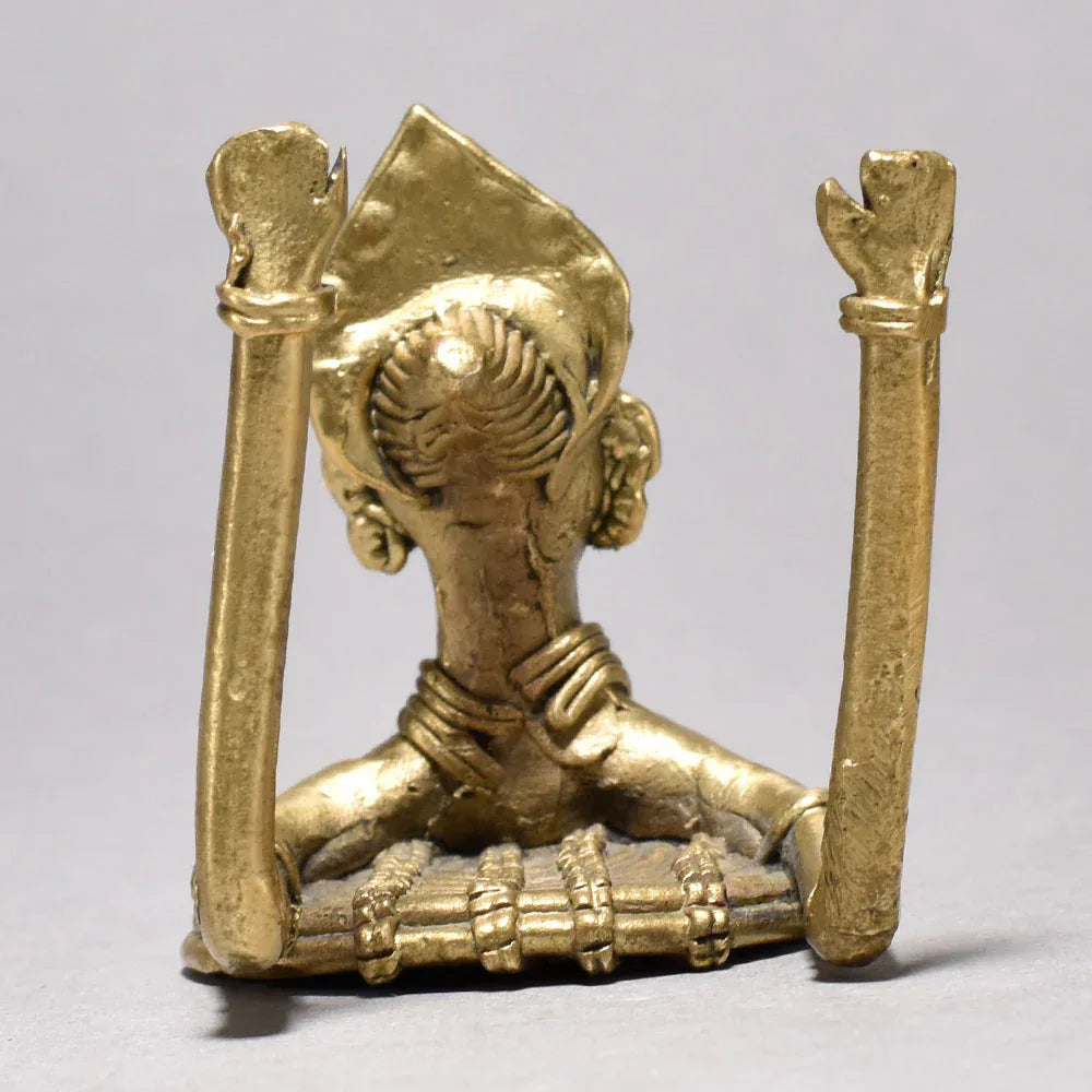 Brass Tribal Woman Dhokra Art Showpiece-ArtyCraftz.com