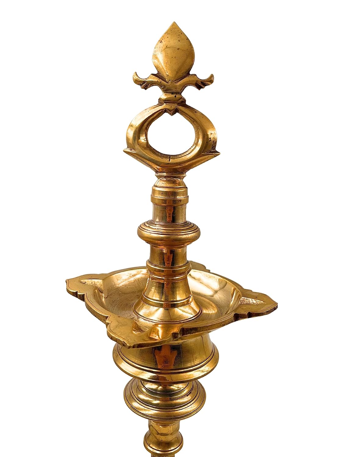 Brass Vel Kuthuvilakku Traditional 5-Wick Oil Lamp-ArtyCraftz.com