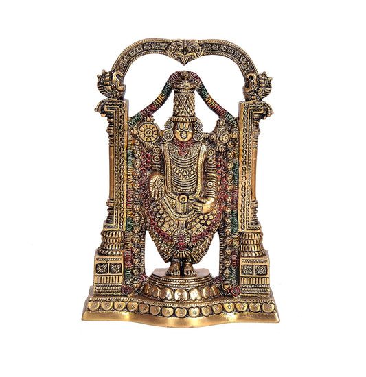Brass Venkateshwara Idol with Arch – 8 Inch-ArtyCraftz.com
