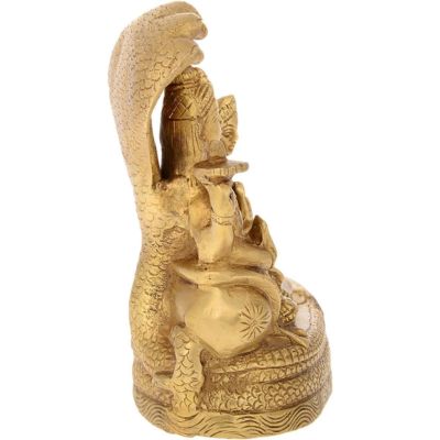 Brass Vishnu Lakshmi with Sheshnag-ArtyCraftz.com