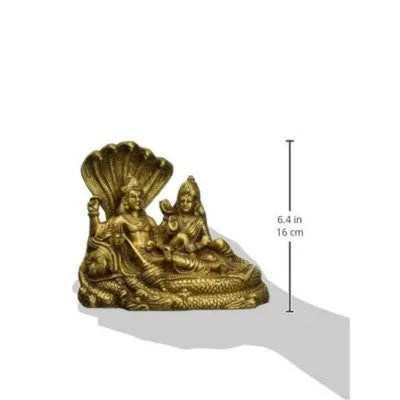 Brass Vishnu Lakshmi Idol 7 Inch Anantha Shayana Statue-ArtyCraftz.com