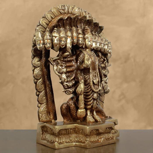 Brass Vishnu Vishwaroopam Idol Side View