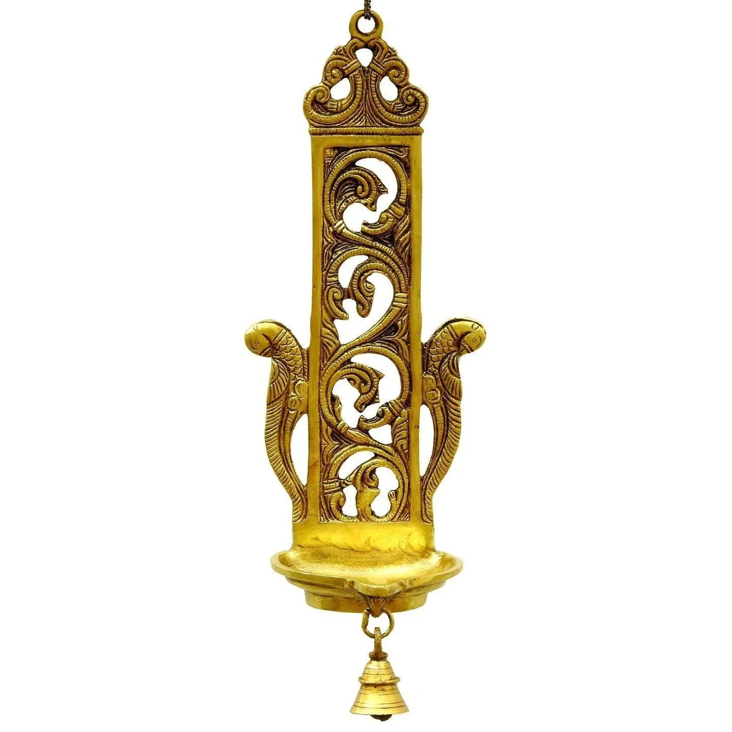 Brass Wall Diya Decorative Wall Decor with Bell - ArtyCraftz.com