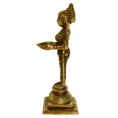 Brass standing Deep Lady with Diya