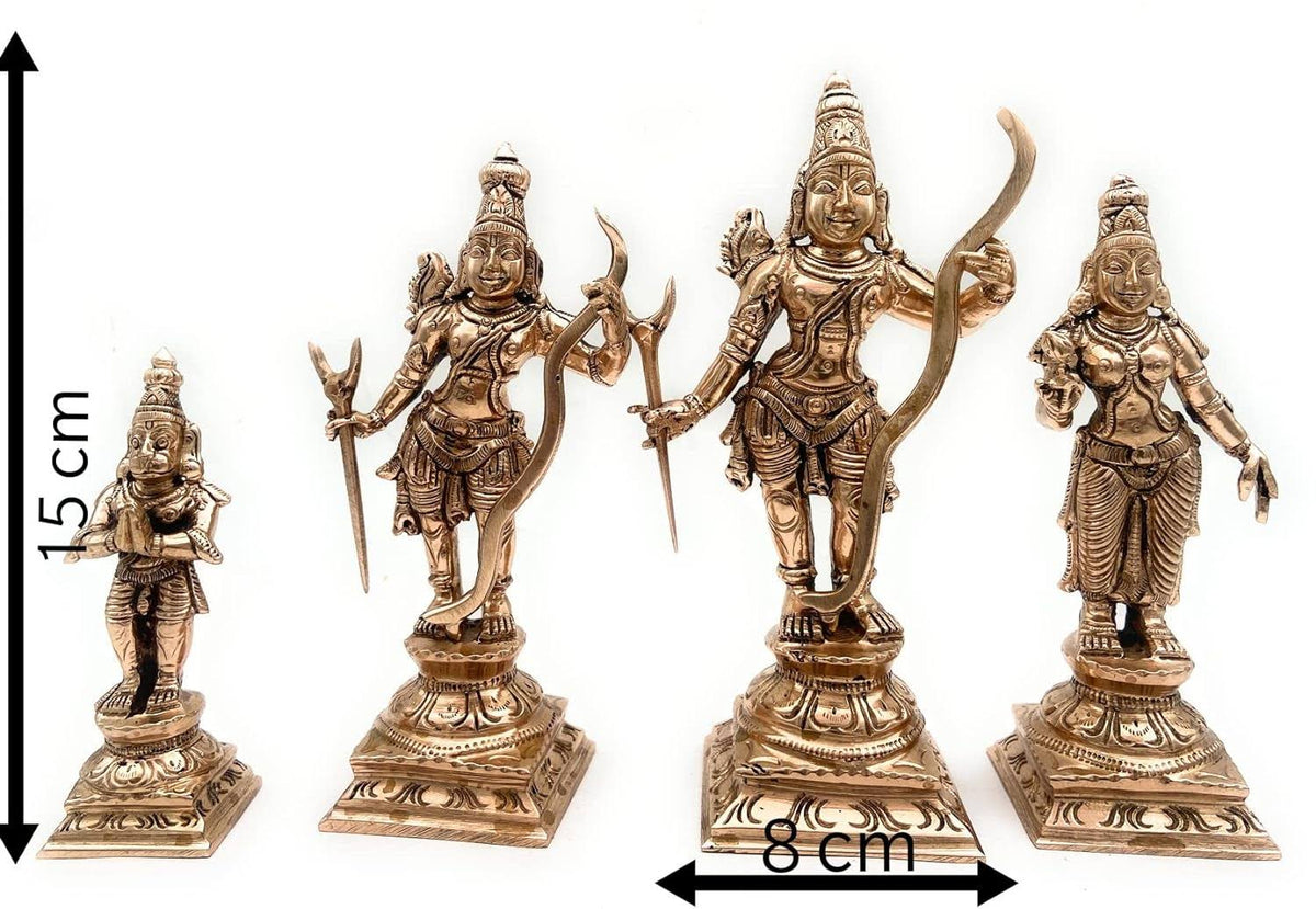 Bronze Panchaloha Ram Darbar Murti with Dimensions