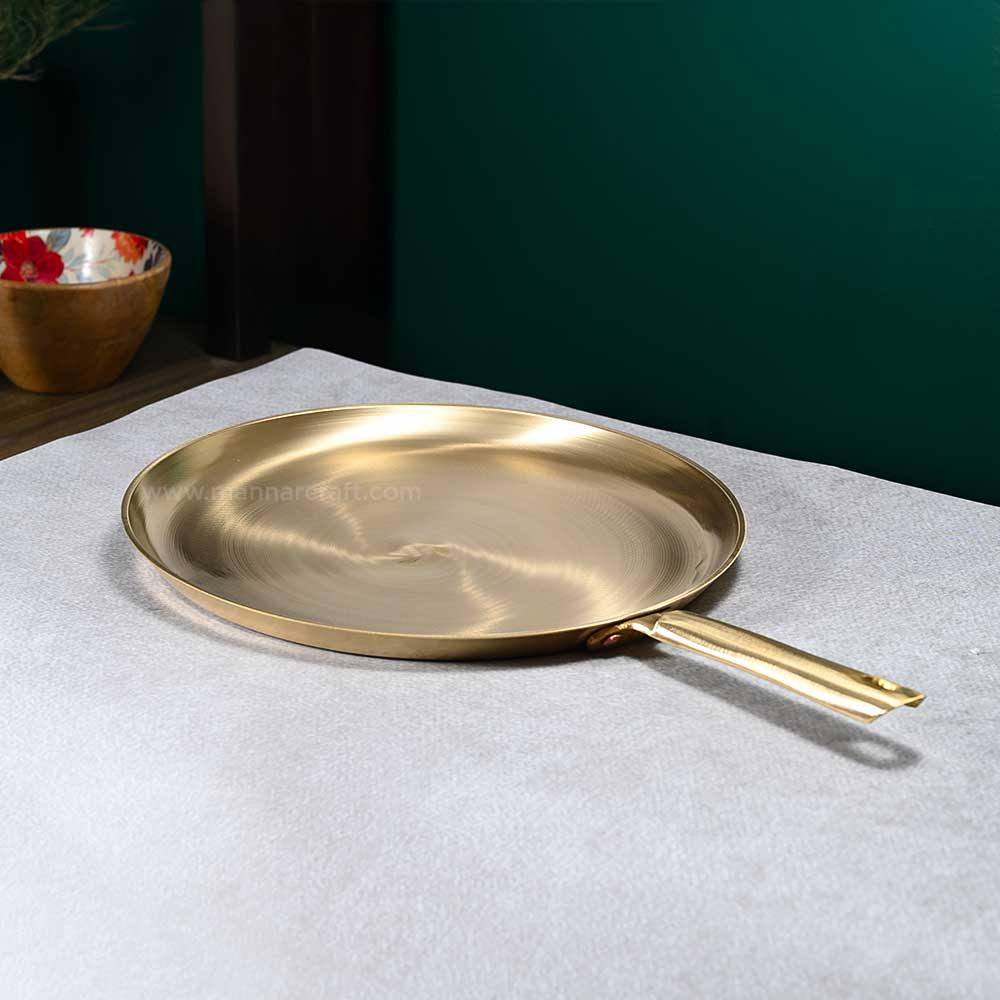 Bronze Tawa Pan with Long Handle-ArtyCraftz.com