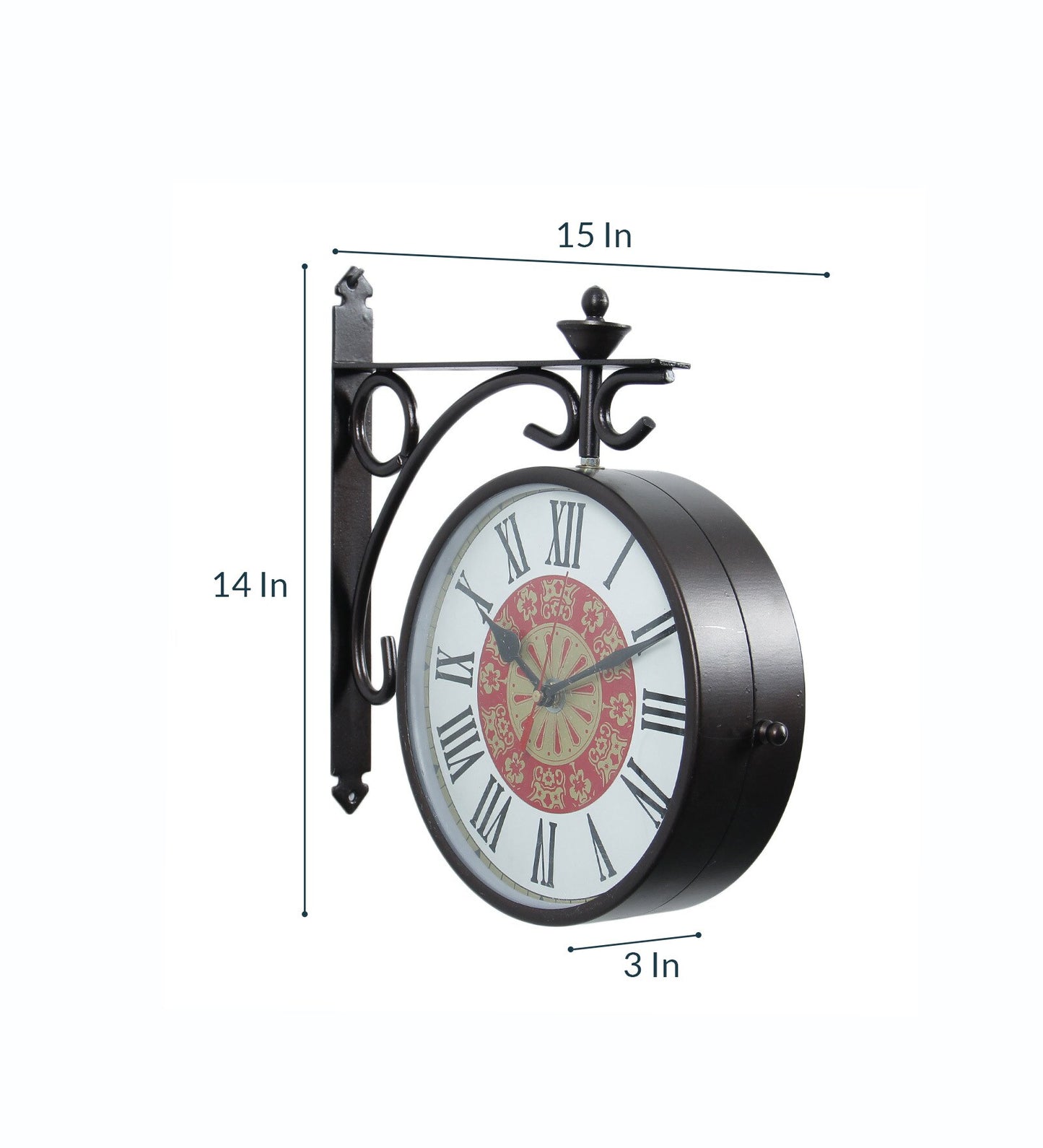 Brown Metal Baroque Platform Clock