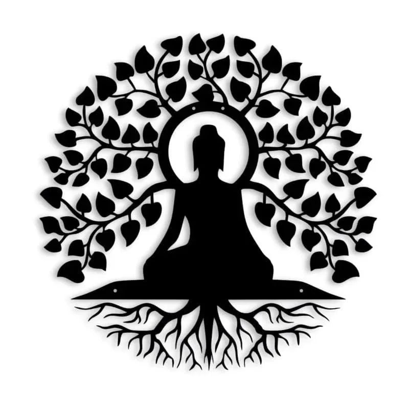 Buddha Meditating under Tree Laser Cut Wall Art =ArtyCraftz.com