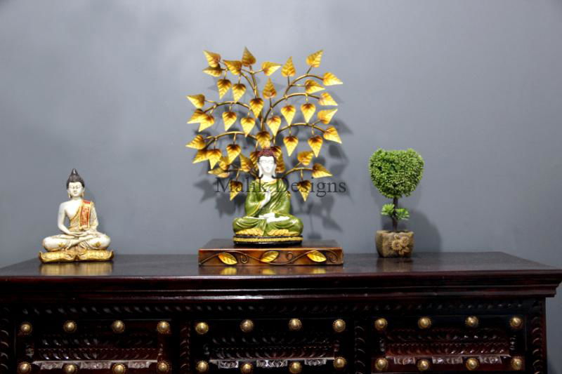 Buddha Under Tree Metal Table Decor - ArtyCraftz.com