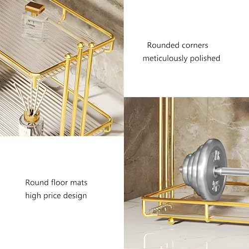 Buffet Server Organiser 3 Tier Cake Stand for Dining Table Cup Cake & Dessert Stand with 3 Shelves (Gold), Round, Stainless Steel