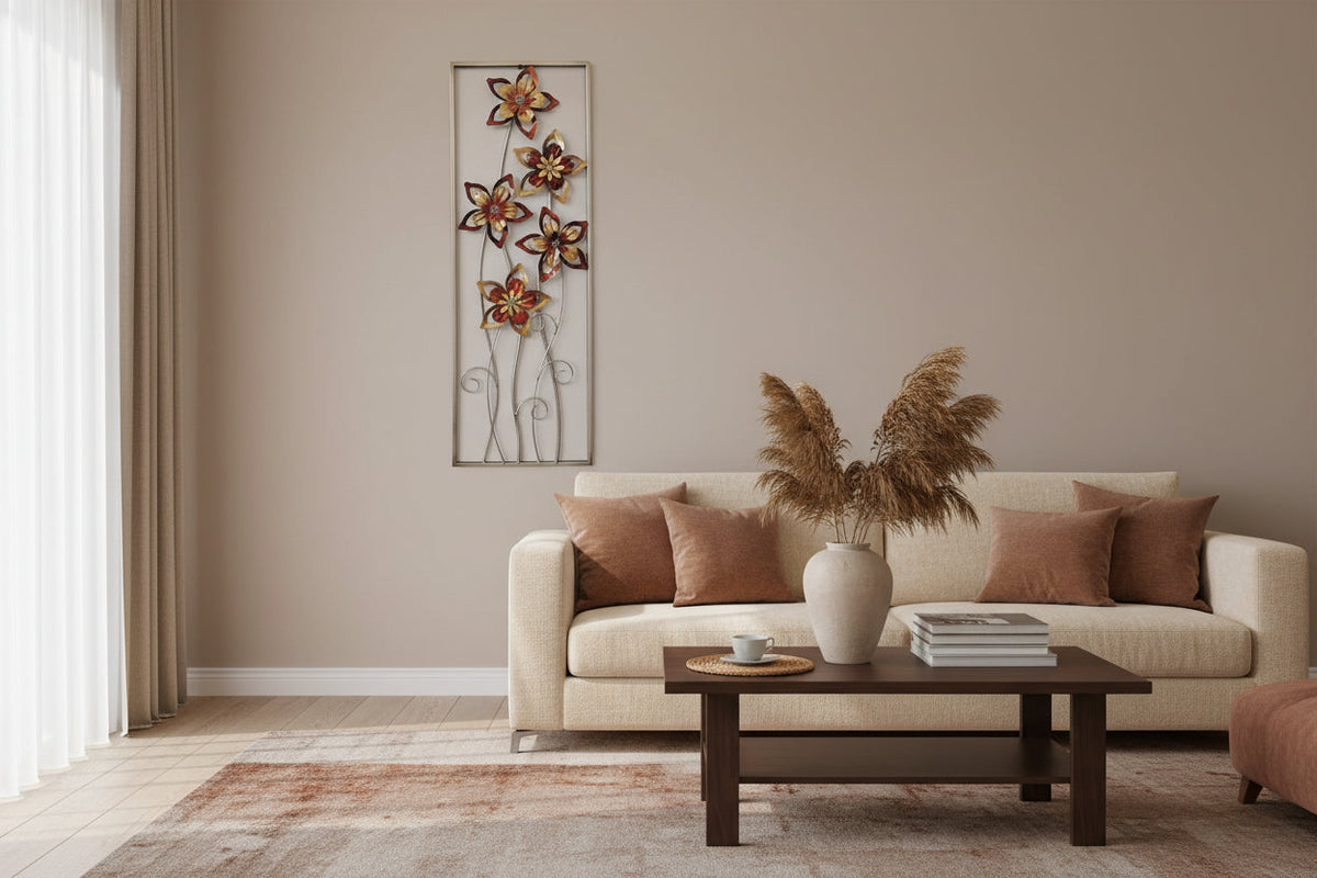 Multicolor Flower Frame Wall Art-ArtyCraftz.com