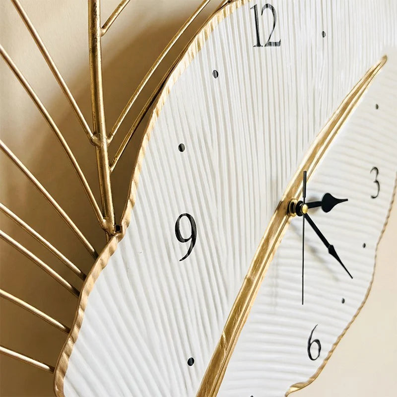 Metal Leaf Decorative Wall Clock
