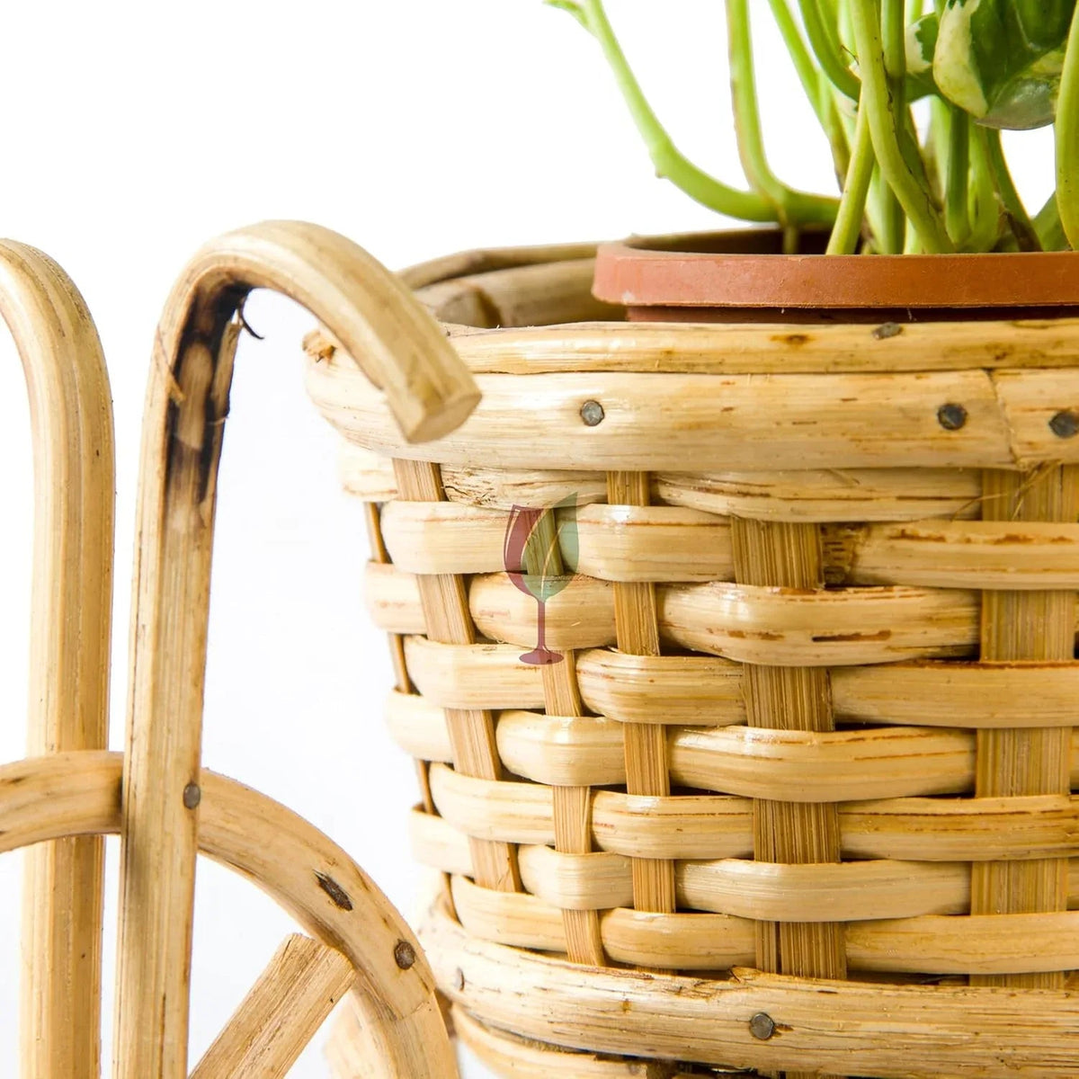 Table Top Cane Rickshaw Basket-ArtyCraftz.com