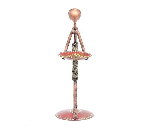 Handmade Iron Lady Statue Candle Holder
