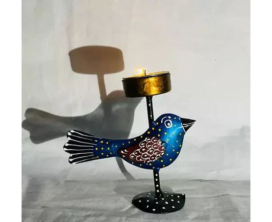 Handcrafted Iron Bird Tealight Holder Showpiece for Home Decoration
-ArtyCraftz.com
