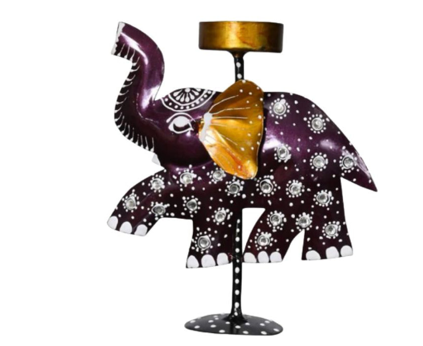 Handcrafted Iron Elephant Tealight Holder Decorative Showpiece for Diwali