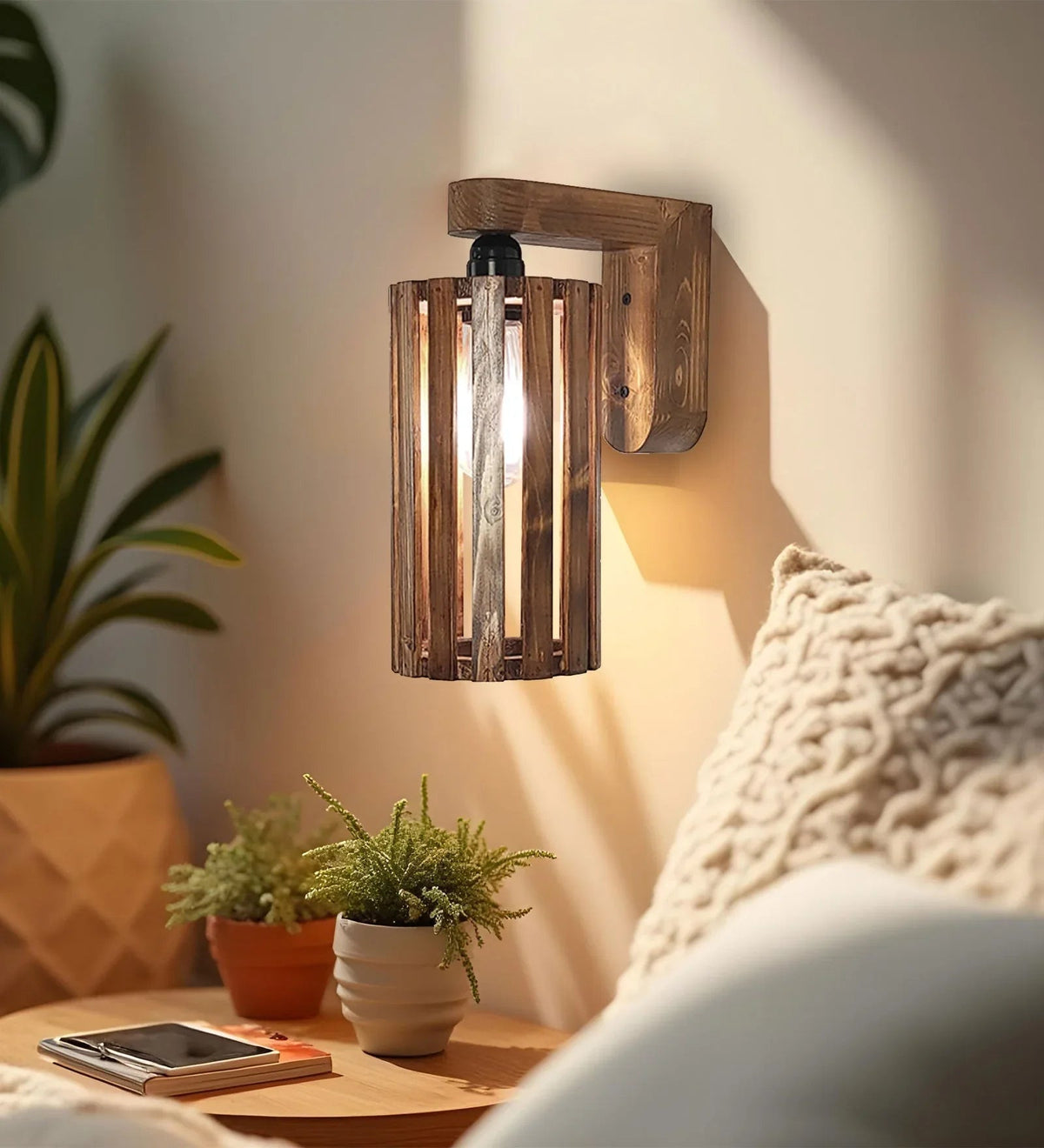 Casa Brown Wooden Wall Lamp