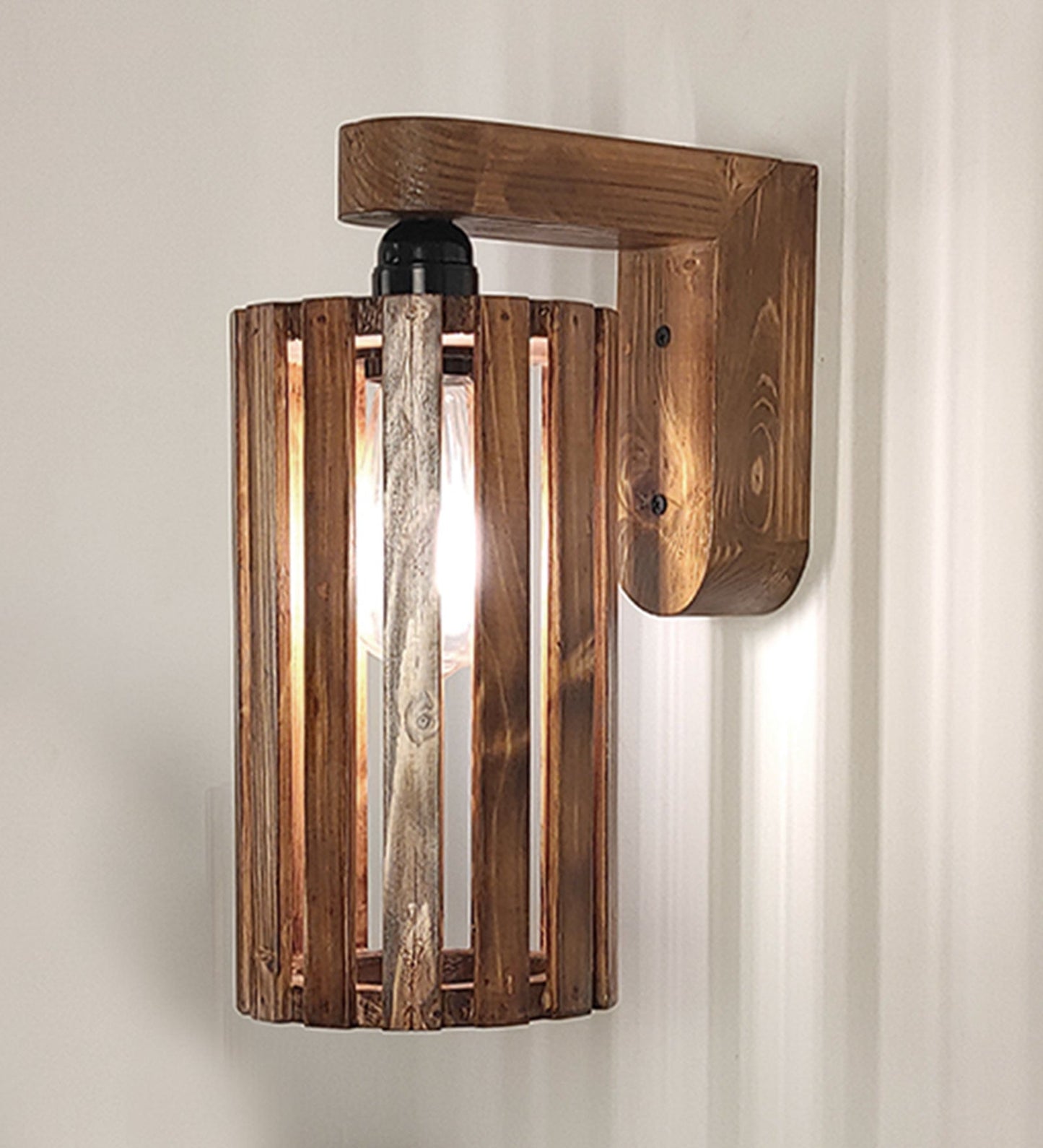 Casa Brown Wooden Wall Lamp