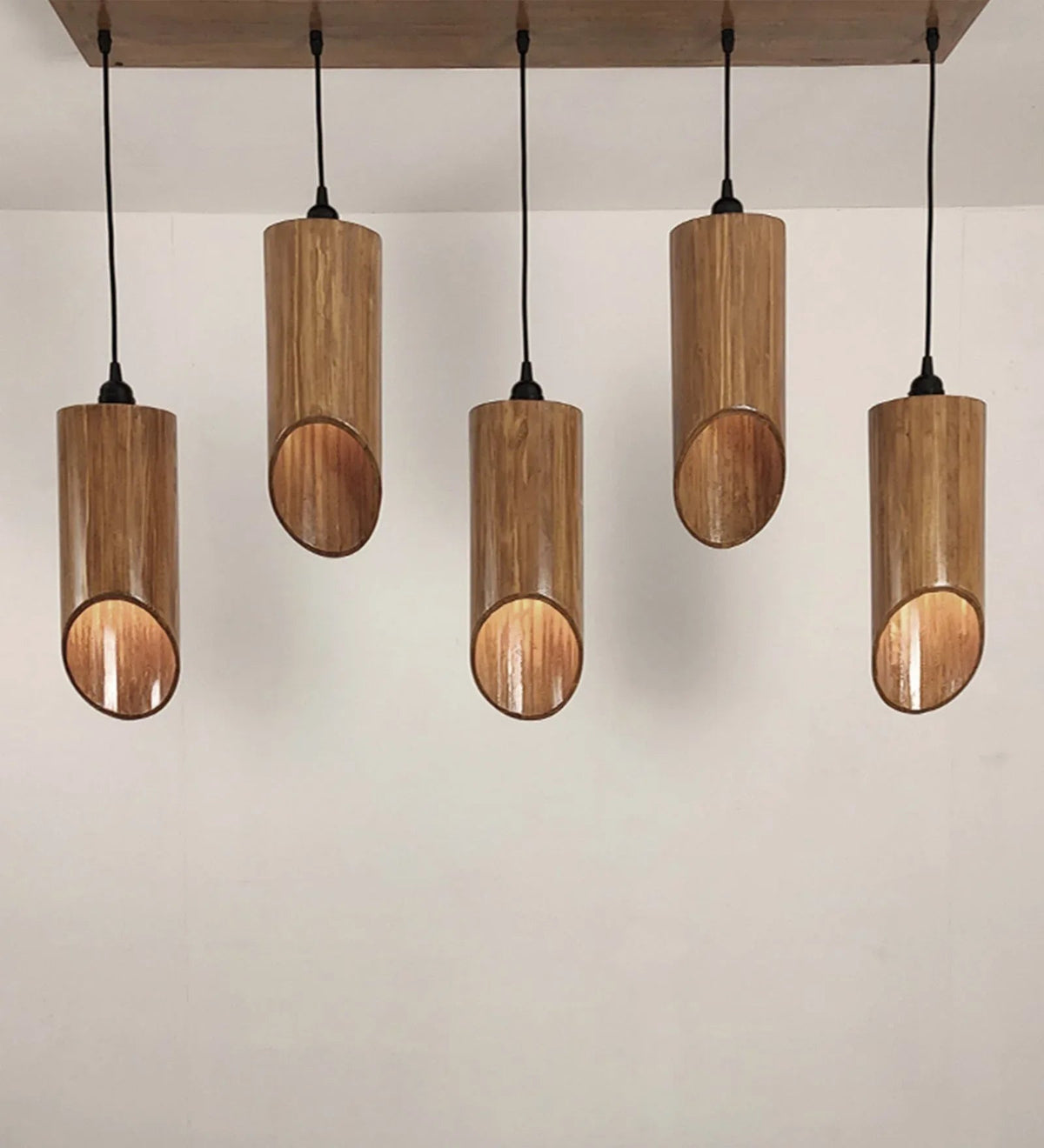 Rustic Elegance Cedar Brown 5 Series Hanging Lamp-ArtyCraftz.com