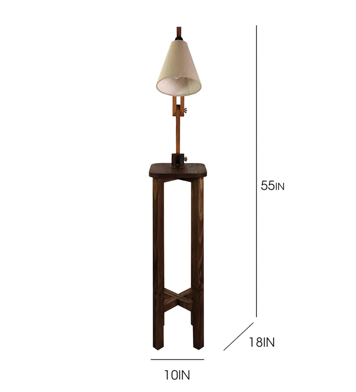 Centaur Wooden Floor Lamp with Beige Fabric Lampshade - ArtyCraftz.com