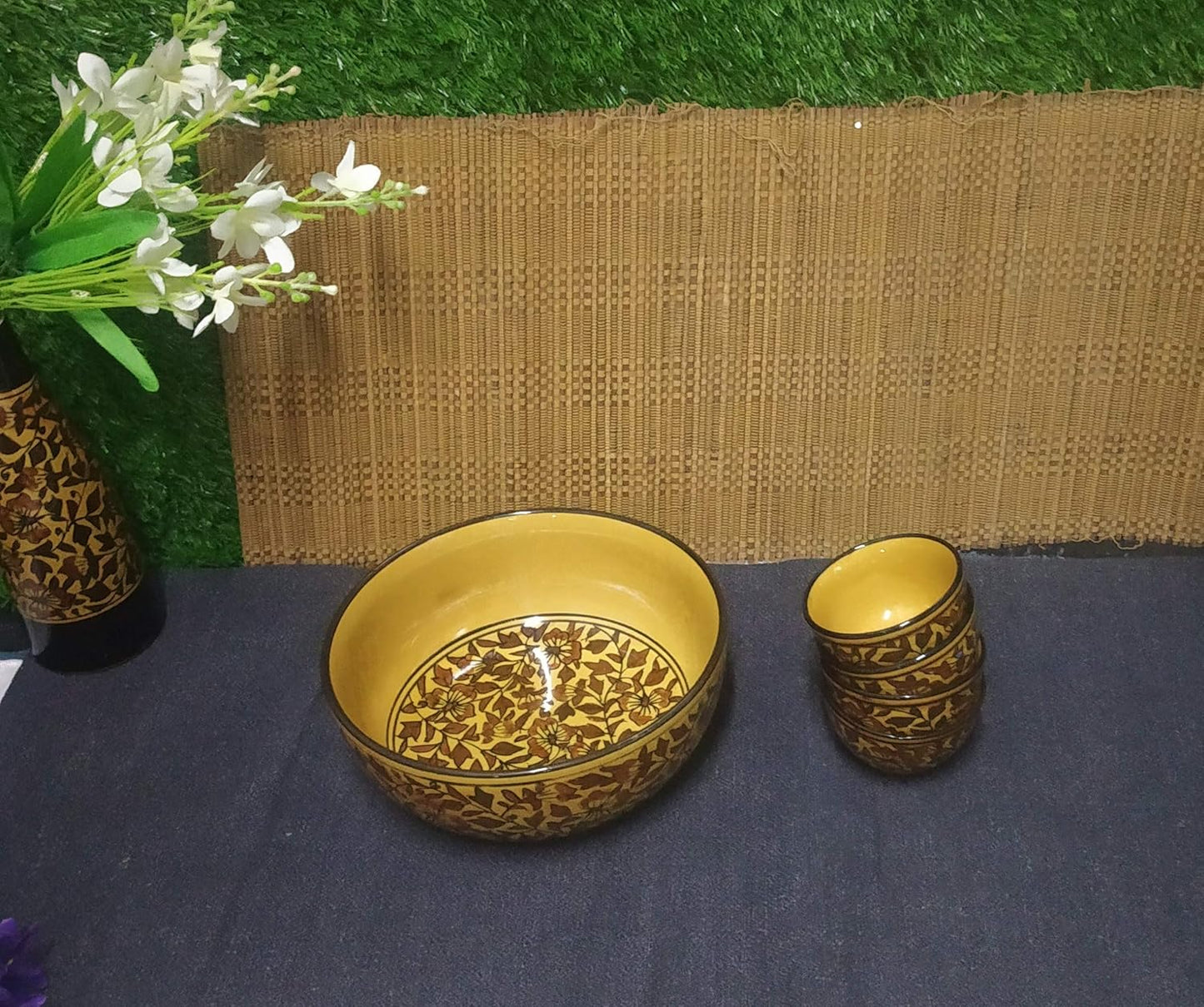 Ceramic Brown Sehra Combo Dinner Set-ArtyCraftz.com