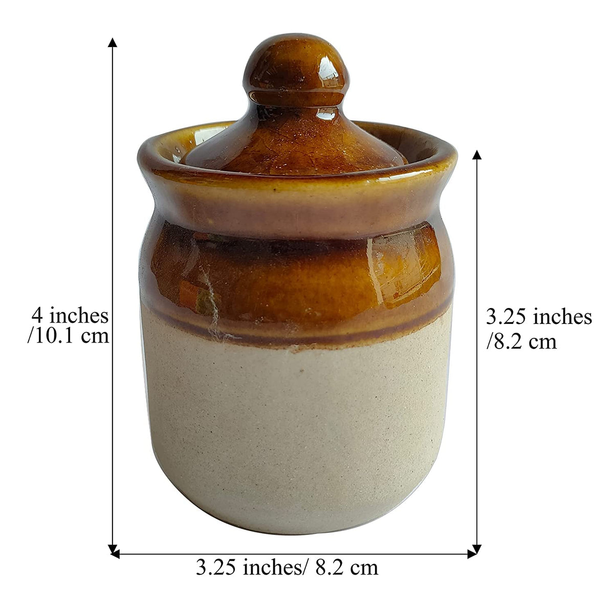 Ceramic Pickle Jars with lid for dining table with 2 Spoons Classic Design-ArtyCraftz.com