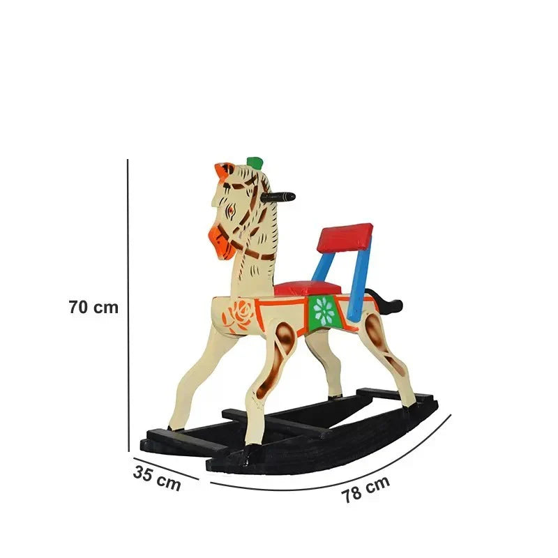 Channapatna Wooden Horse Rocking Chair for Kids