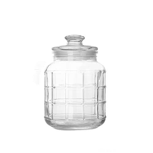Checkered Pattern Keg Glass Jar 2000 ML-ArtyCraftz.com