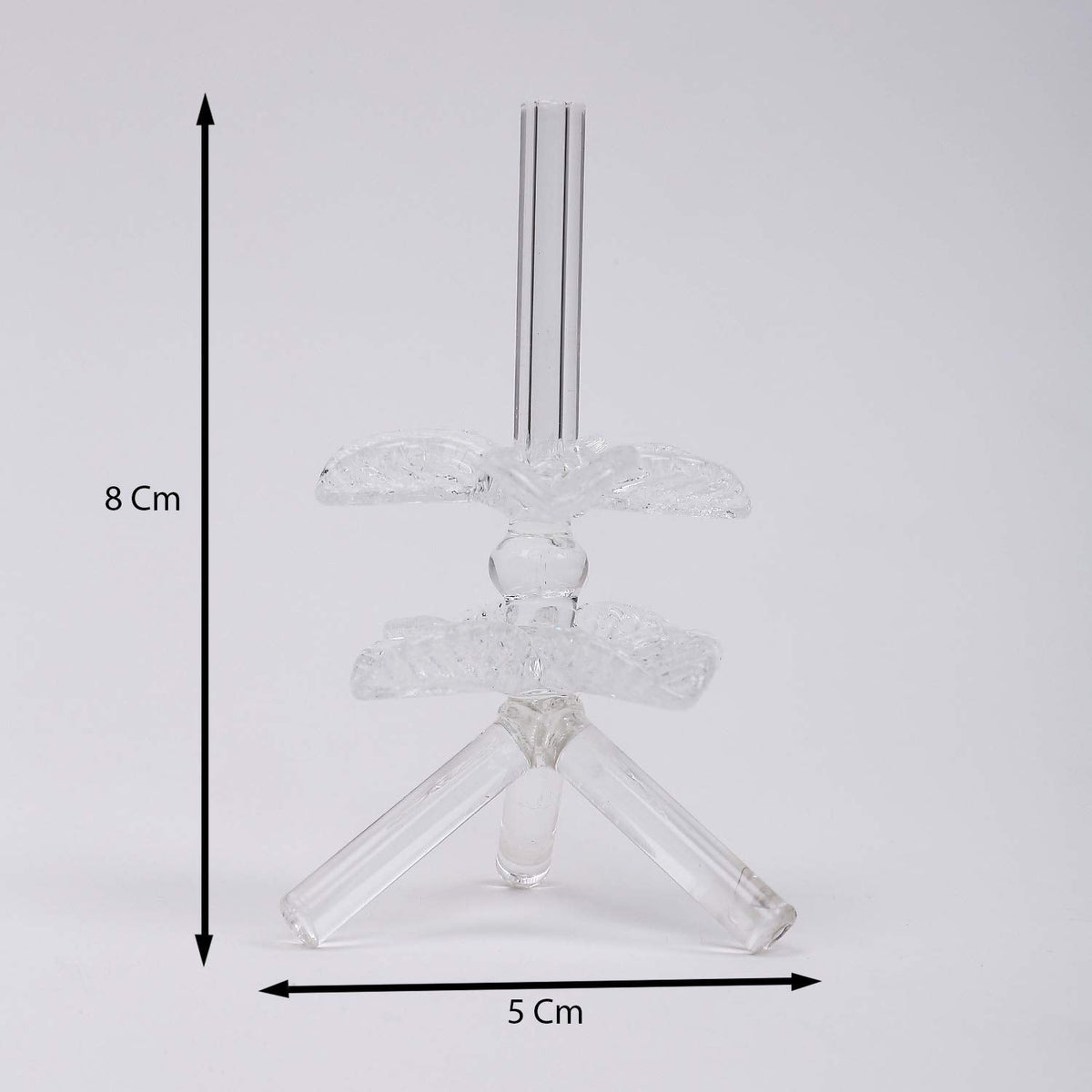 Clear glass incense holder with decorative leaf design-ArtyCraftz.com