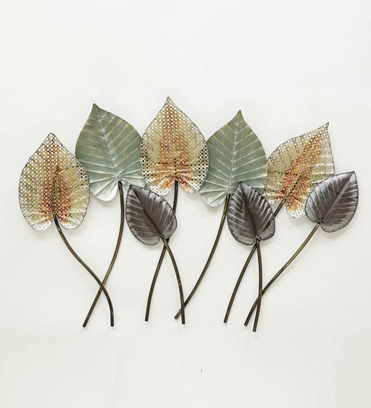 Colorful Metal Peepal Leaves Wall Art-ArtyCraftz.com